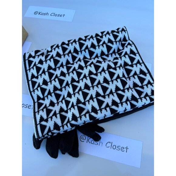 Michael Kors womens hat,gloves & scarf gift box set MK signature black - Picture 5 of 6